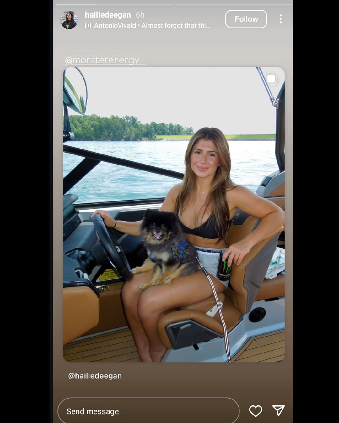 Hailie Deegan's Instagram story via @hailiedeegan